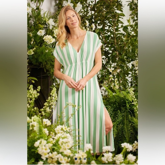 LAKE DreamKnit striped caftan nightgown - Picture 10 of 12